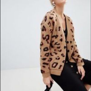 Oversized leopard cardigan